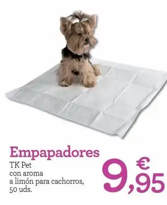 TiendAnimal Empapadores tk pet con aroma a limón para cachorros, 50 uds oferta