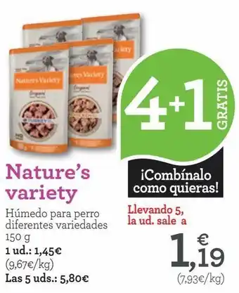 TiendAnimal Nature’s variety húmedo para perro diferentes variedades 150 g oferta