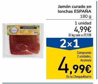 Carrefour Market Jamón curado en lonchas españa oferta