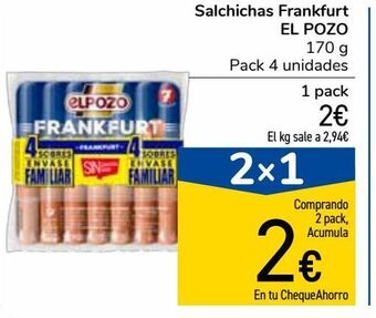 Carrefour Market Salchichas frankfurt el pozo oferta