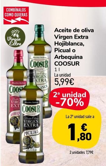 Carrefour Market Aceite de oliva virgen extra hojiblanca, picual o arbequina coosur oferta