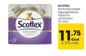 Eroski Scottex higiénico acolchado, 32 rollos oferta