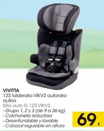 Eroski Vivitta silla auto g 123 vikv2 oferta