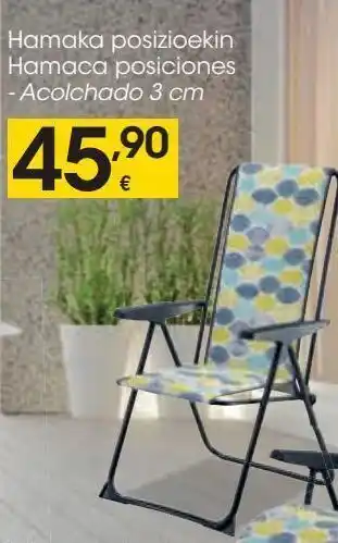 Eroski Hamaca posiciones - acolchado 3 cm oferta