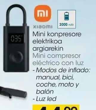 Eroski Xiaomi mini compresor eléctrico con luz oferta