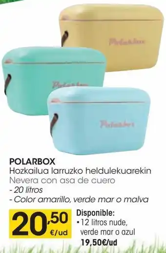 Eroski Polarbox nevera con asa de cuero - 20 litros oferta