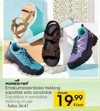 Eroski Romester zapatillas o sandalias trekking mujer - tallas 36-41 oferta