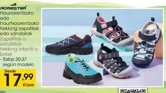 Eroski Romester zapatillas o sandalias trekking infantil o bebé oferta