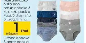 Eroski Pack 6 slips niño o bragas niña oferta