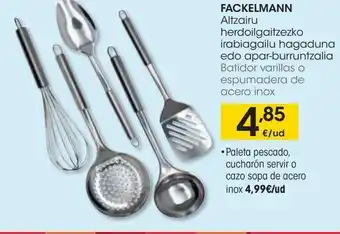 Eroski Fackelmann batidor varillas o espumadera de acero inox oferta