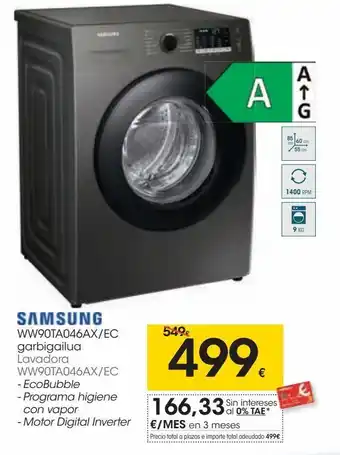 Eroski Lavadora ww90ta046ax/ec oferta