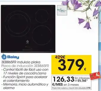 Eroski Placa de inducción 3eb865fr oferta