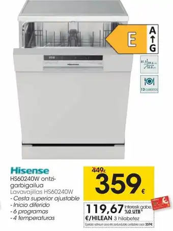 Eroski Lavavajillas hs60240w oferta