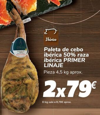 Carrefour Paleta de cebo ibérica 50% raza ibérica primer linaje oferta