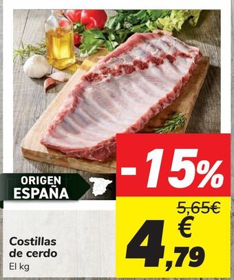 Carrefour Costillas de cerdo oferta