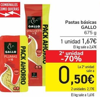 Carrefour Pastas básicas gallo oferta