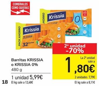 Carrefour Barritas krissia o krissia 0% oferta