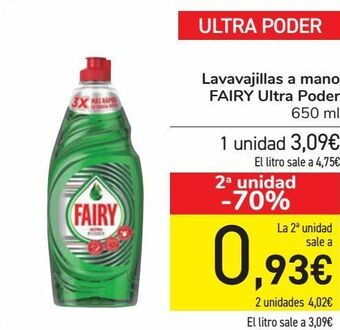 Carrefour Lavavajillas a mano fairy ultra poder oferta