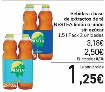 Carrefour Bebidas a base de extractos de té nestea limón o limón sin azúcar oferta