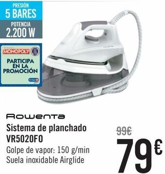 Carrefour Rowenta sistema de planchada vr5020f0 oferta