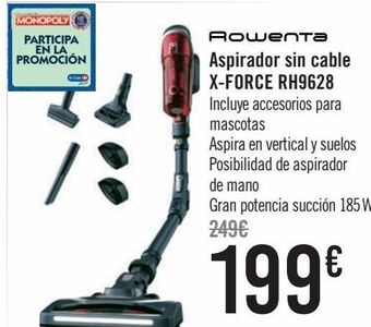 Carrefour Rowenta aspirador sin cable x-force rh9628 oferta