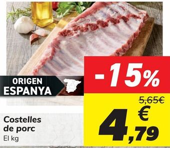Carrefour Costillas de cerdo oferta