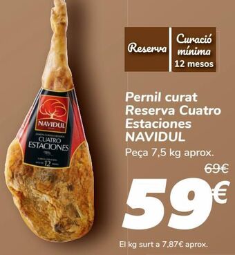 Carrefour Jamón curado reserva cuatro estaciones navidul oferta
