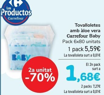 Carrefour Toallitas con aloe vera carrefour baby oferta