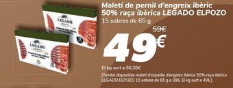 Carrefour Maletín de jamón de cebo ibérico 50% raza ibérica legado el pozo oferta