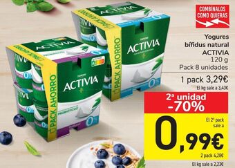 Carrefour Yogures bífidus natural activia oferta