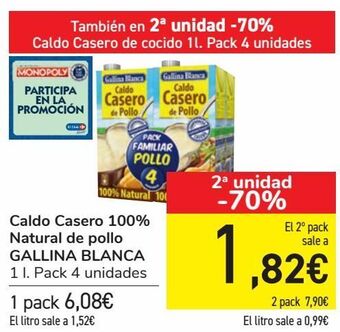 Carrefour Caldo casero 100% natural de pollo gallina blanca oferta