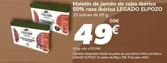 Carrefour Maletín de jamón de cebo ibérico 50% raza ibérica legado el pozo oferta