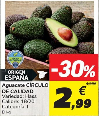 Carrefour Aguacate círculo de calidad oferta