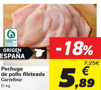Carrefour Pechuga de pollo fileteada carrefour oferta