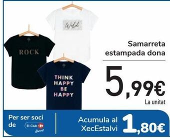 Carrefour Camiseta estampada mujer oferta