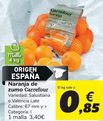 Carrefour Naranja de zumo carrefour oferta