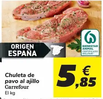 Carrefour Chuleta de pavo al ajillos carrefour oferta