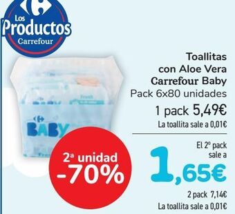 Carrefour Toallitas con aloe vera carrefour baby oferta