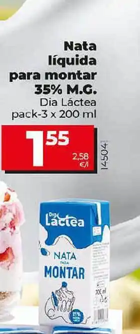La Plaza de DIA Nata Liquida Para Montar 35% M.g. Dia Láctea oferta