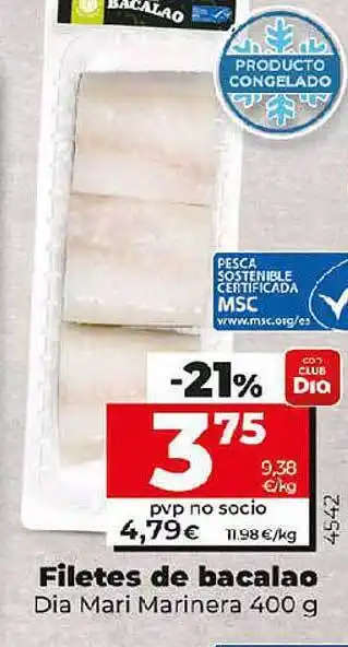 La Plaza de DIA Filetes De Bacalao Dia Mari Marinera oferta