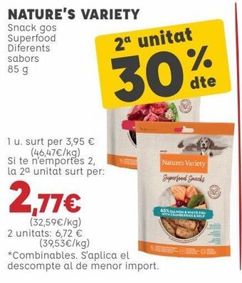 Kiwoko Nature's variety snack perro superfood diferentes sabores oferta