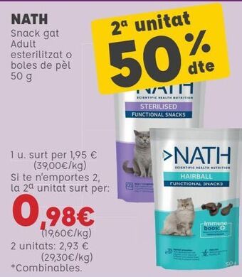 Kiwoko Nath snack gato adulto esterilizado o bolas de pelo oferta