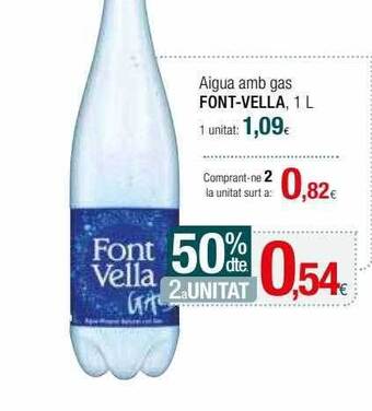 Condis -50% Dte 2a Unitat Aigua Amb Gas Font-vella oferta