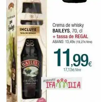 Condis Crema De Whisky Baileys + Tassa De Regal oferta