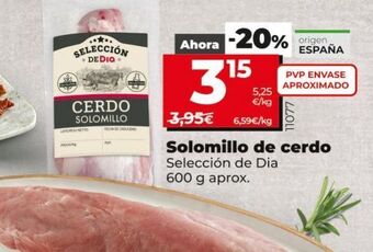 Dia Solomillo de cerdo oferta