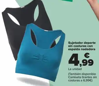 Carrefour Sujetador deporte sin costuras con espalda nadadora oferta