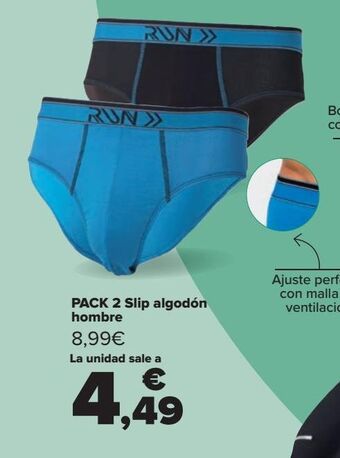 Carrefour Pack 2 slip algodón hombre oferta