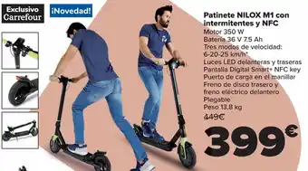 Carrefour Patinete nilox m1 con intermitente y nfc oferta