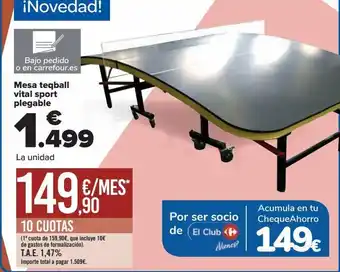 Carrefour Mesa teqball vital sport plegable oferta