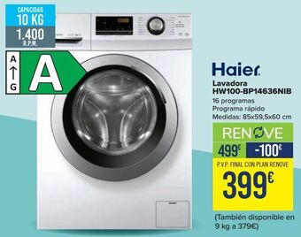 Carrefour Haier lavadora hw100-bp14636nib oferta